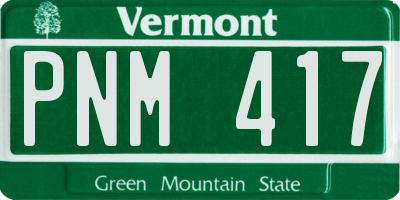 VT license plate PNM417