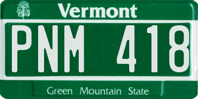VT license plate PNM418
