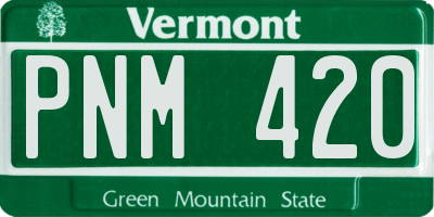 VT license plate PNM420