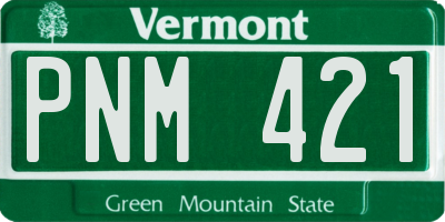 VT license plate PNM421