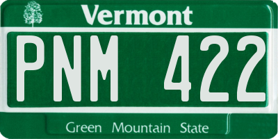 VT license plate PNM422
