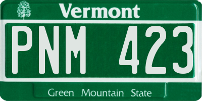 VT license plate PNM423