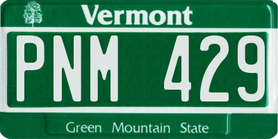 VT license plate PNM429