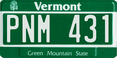 VT license plate PNM431