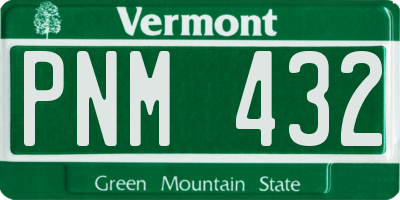 VT license plate PNM432