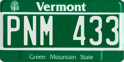 VT license plate PNM433