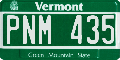 VT license plate PNM435