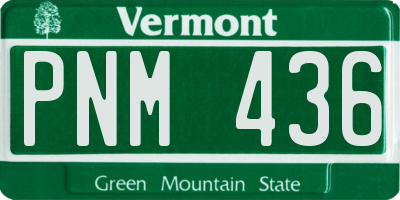 VT license plate PNM436