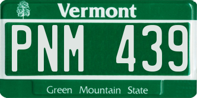 VT license plate PNM439