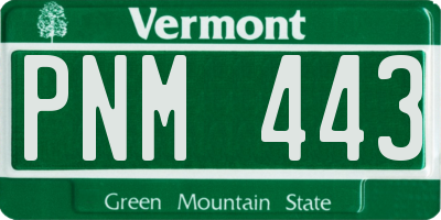 VT license plate PNM443