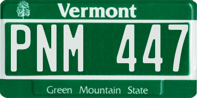 VT license plate PNM447