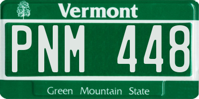 VT license plate PNM448
