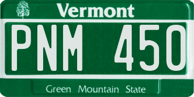 VT license plate PNM450