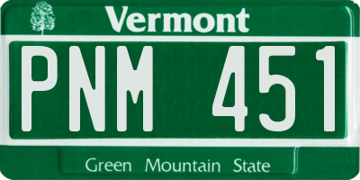 VT license plate PNM451