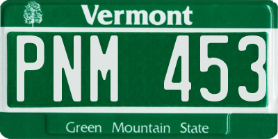 VT license plate PNM453