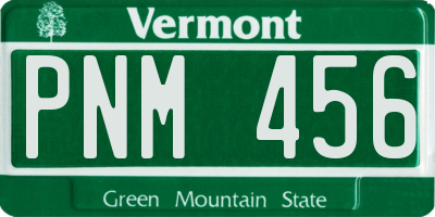 VT license plate PNM456
