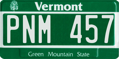 VT license plate PNM457