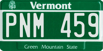 VT license plate PNM459