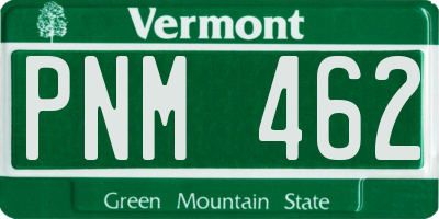 VT license plate PNM462