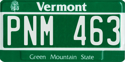 VT license plate PNM463