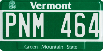 VT license plate PNM464