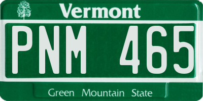 VT license plate PNM465