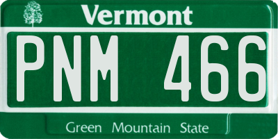 VT license plate PNM466