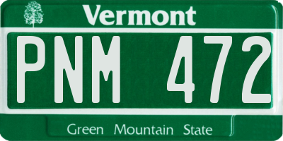 VT license plate PNM472