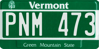 VT license plate PNM473