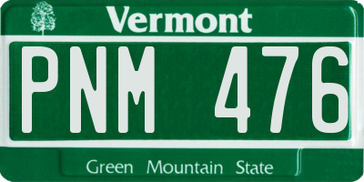 VT license plate PNM476