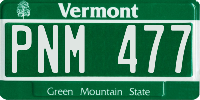 VT license plate PNM477