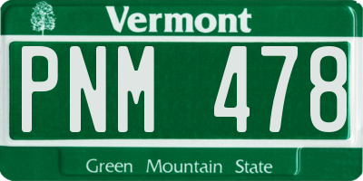VT license plate PNM478