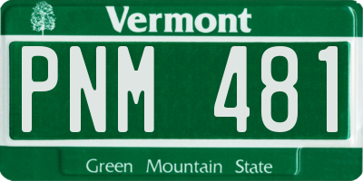 VT license plate PNM481