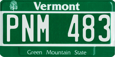 VT license plate PNM483