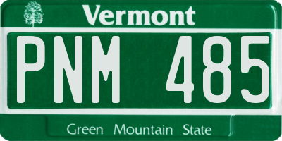 VT license plate PNM485