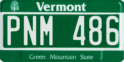 VT license plate PNM486