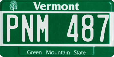 VT license plate PNM487