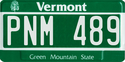 VT license plate PNM489