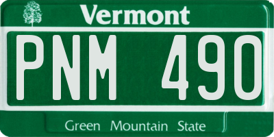VT license plate PNM490