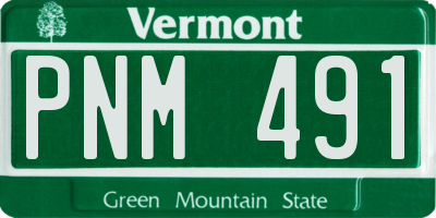 VT license plate PNM491