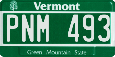 VT license plate PNM493