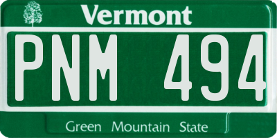 VT license plate PNM494