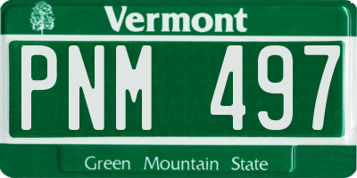 VT license plate PNM497