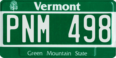 VT license plate PNM498