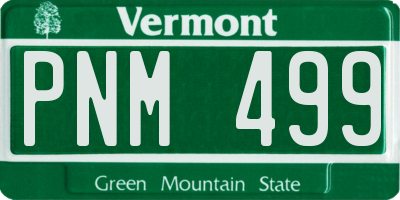 VT license plate PNM499