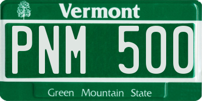 VT license plate PNM500