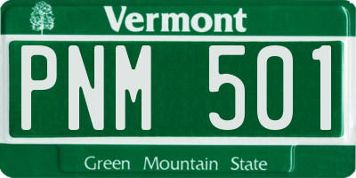 VT license plate PNM501