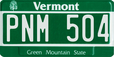 VT license plate PNM504