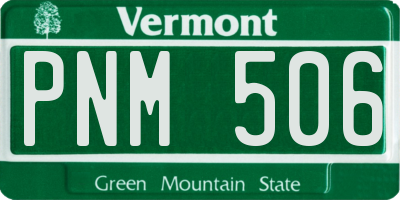 VT license plate PNM506
