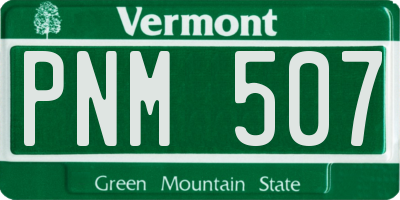 VT license plate PNM507